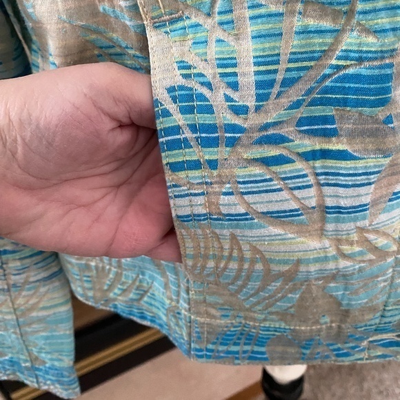 Caribbean Joe Floral Tropical Jacket Sz. M - Picture 6 of 14